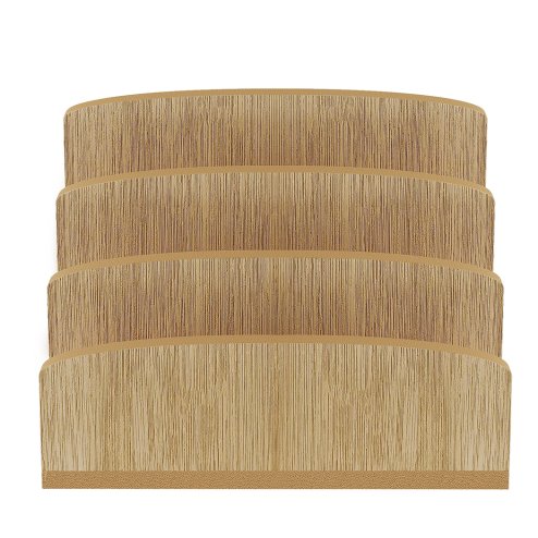 Toque 4-Slot Bamboo Letter File Rack Desktop Document Organizer Mail Sorter