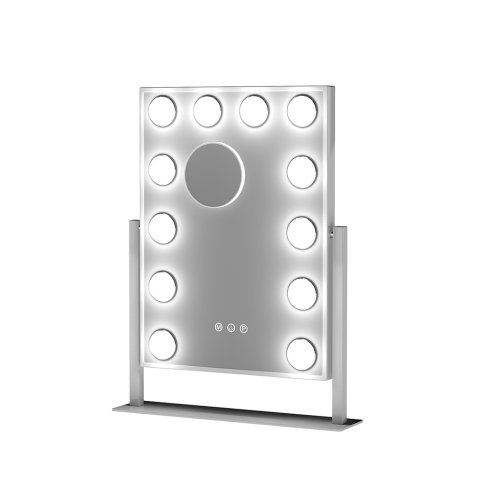 Emitto LED Hollywood Makeup Vanity Mirror Dimmable 3 Colour Lights 31x47cm