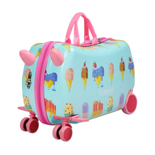 Dekko Kids Ride On Suitcase Children Travel Luggage Carry Bag Trolley