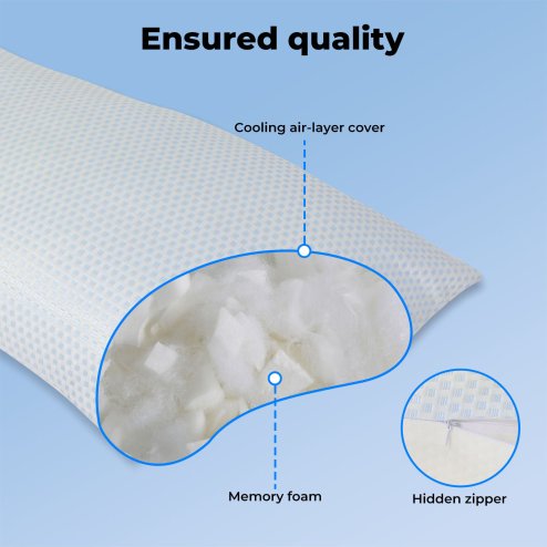 Lavio Long Bolster Pillow Memory Foam Pregnancy Nursing Maternity Body Support