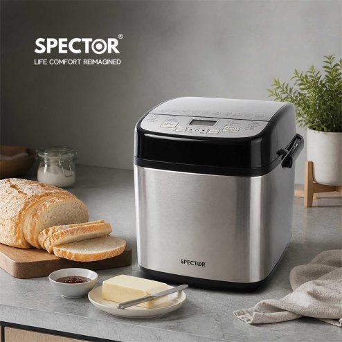 Spector Bread Maker 19 In 1 Compact Machine 15H Timer 1.5Lb for Home Baking