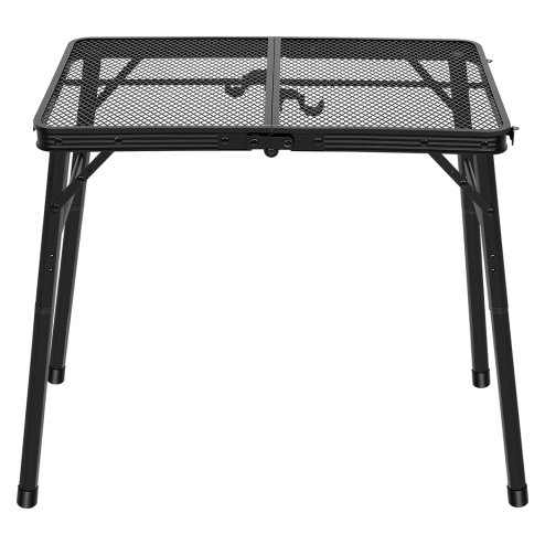 Levede Folding Camping Table Adjustable Height Aluminium Picnic Desk Black 90cm