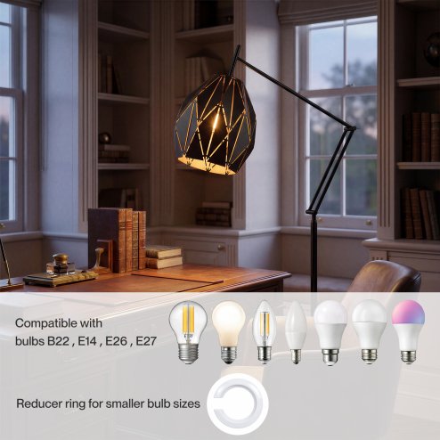 Emitto Ceiling Light Shade Pendant Metal Lampshade Easy Fit Lightshade Geometric