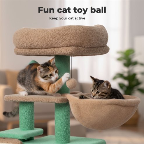 Skylos Cat Tree Climbing Tower Multi-Level Activity Centre with Condo Hammock
