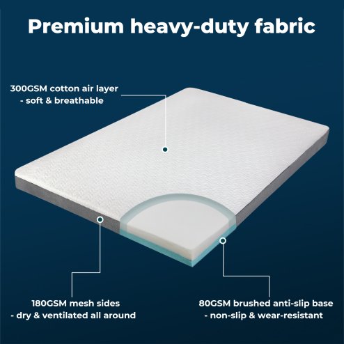 Lavio King Mattress Topper Memory Foam Dual Layer Hotel Quality Bed Protector