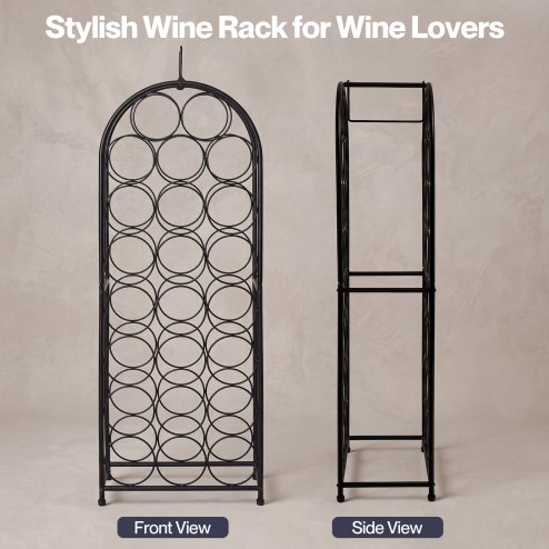 Levede Wine Rack 23 Bottles Freestanding Storage Organiser Stand Home Black