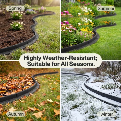 Lambu Garden Edging Border 5 Pack Bendable Lawn Landscape Edging Paths Grey