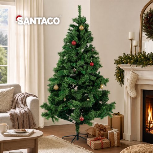 Santaco Christmas Tree 2.1m 797 PVC Tips Metal Base Xmas Decor Indoor Green