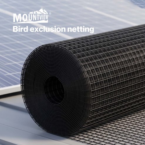Mountview Solar Panel Bird Mesh PVC Coated Black 30M Roof Guard For Pigeons
