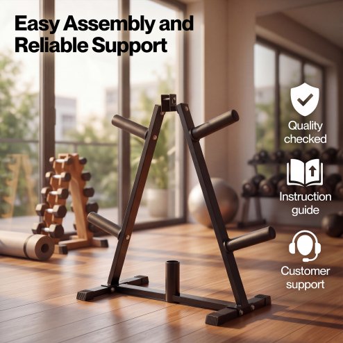 Centra Weight Plate Storage Rack Olympic Plate Holder Gym Weight Stand Tree
