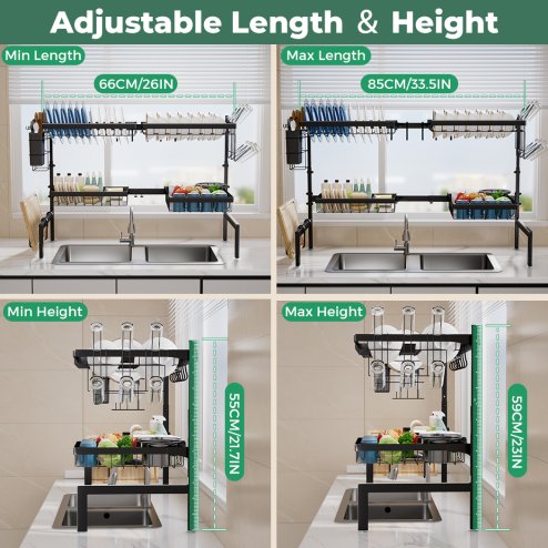 TOQUE Dish Drainer Rack Over the Sink Dish Drying Rack