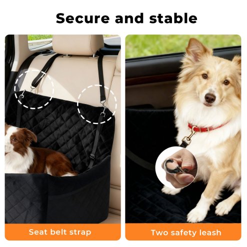 Skylos Dog Booster Car Seat Travel Carrier Bed Basket for Pet up to 55lbs Black