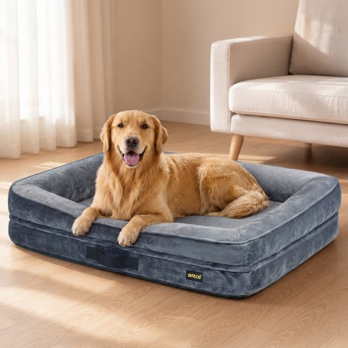 Skylos Large Dog Bed Orthopedic Support Sofa For Joint Relief Washable Grey
