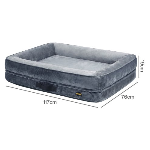 Skylos Large Dog Bed Orthopedic Support Sofa For Joint Relief Washable Grey