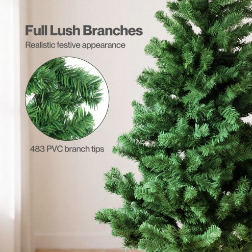Santaco Christmas Tree 180Cm Artificial Xmas Spruce 483 PVC Stand Indoor Green