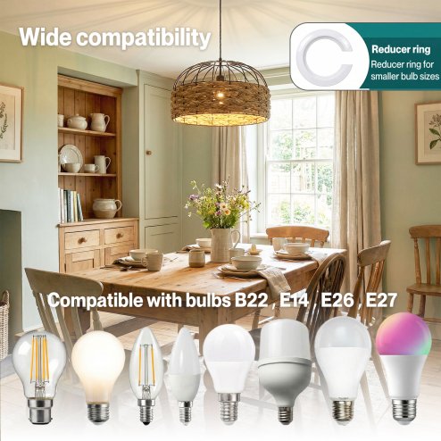 Emitto Modern Ceiling Pendant Light Shade Rattan Style Woven Lamp Shade 25cm