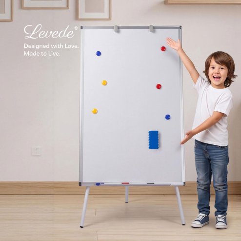 Levede Magnetic Whiteboard with Foldable Tripod Dry Erase For Office,White