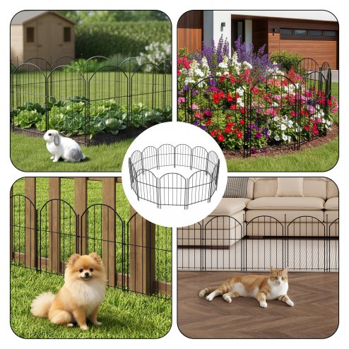 Levede Animal Barrier Metal Decorative Garden Fence Outdoor Pet Border 10 Pack