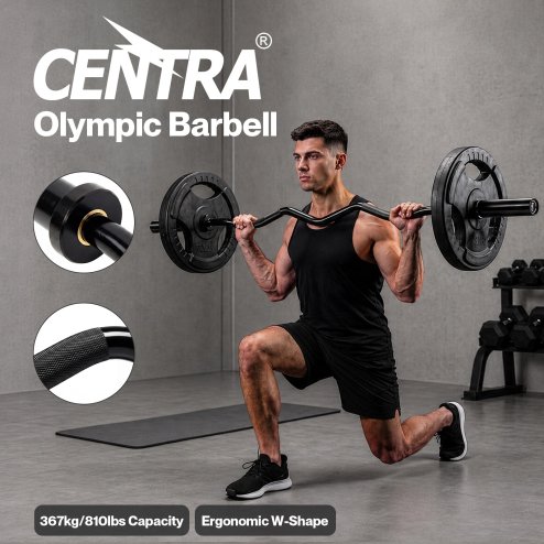 Centra EZ Arm Curl Bar Weight Lifting 4ft Olympic Barbell for 2