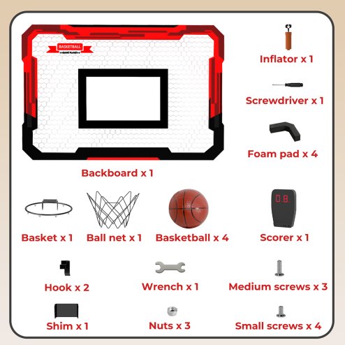 Dekko Basketball Hoop Scoring for Kids With 4 Balls
