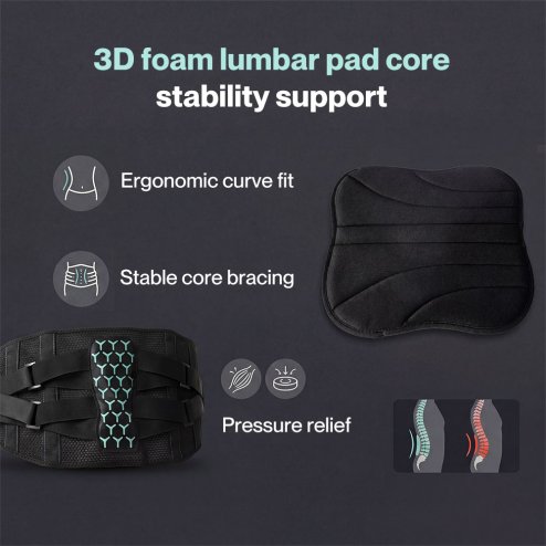 Centra Back Support Belt Lower Back Pain Relief Breathable 3D Lumbar 7 Stays