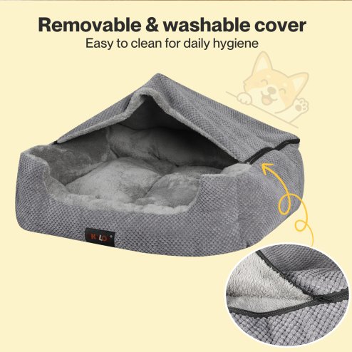 Skylos Extra Large Dog Bed Pet Cave Bed Washable Non Slip Removable Blanket XL