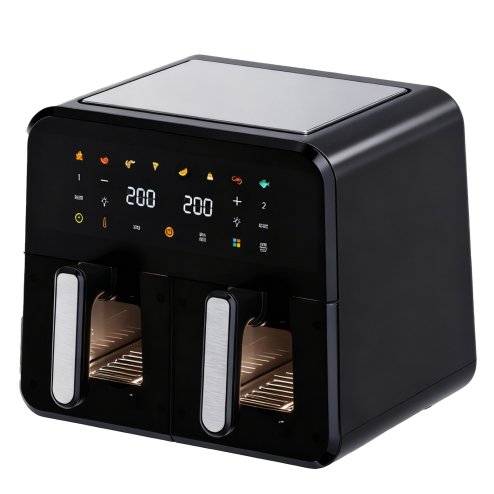 Spector 12L Dual Zone Air Fryer 2600W Oil Free Oven Cooker Touch Control Black