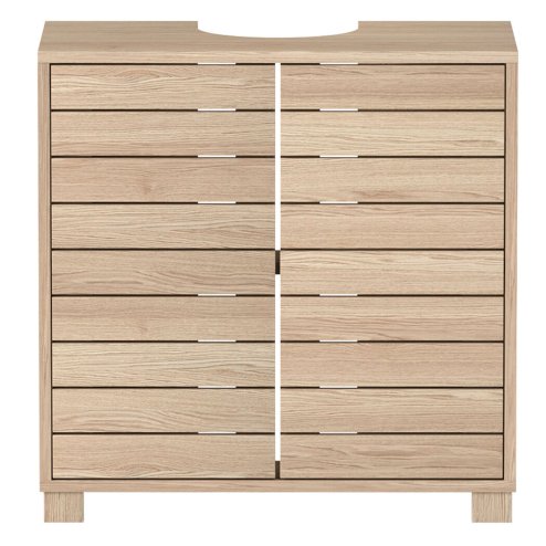 Levede Bathroom Under Sink Cabinet Basin Storage Cupboard 2 Door Oak Vanity Unit
