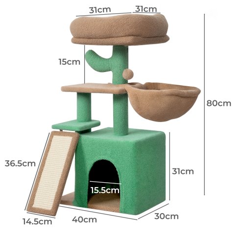 Skylos Cat Tree Climbing Tower Multi-Level Activity Centre with Condo Hammock