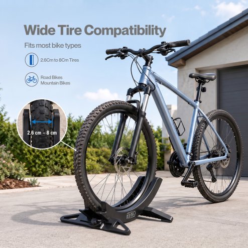 MONVELO Bike Stand Floor Rack Adjustable ABS For Mountain Bikes Garage Black