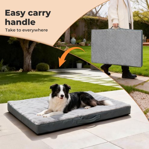 SKYLOS Washable Dog Bed Waterproof Plush Non-Slip Pet Mattress for Large Dogs