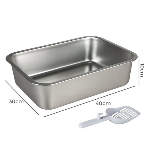Skylos Litter Box for Small Animals, Stainless Steel