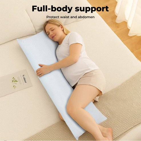 Lavio Long Bolster Pillow Memory Foam Pregnancy Nursing Maternity Body Support