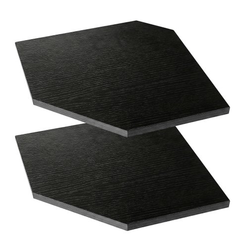 Levede 2 Pack Floating Corner Shelves Cable Cut-Out Wall Mounted Storage Black Image