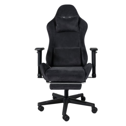 Levede Office Desk Chair Gaming Recliner Adjustable Height with Footrest Black