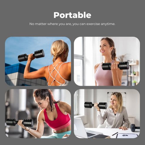 Centra A Pair Of 1KG To 2.5KG Adjustable Dumbbells With Metal Weight Black