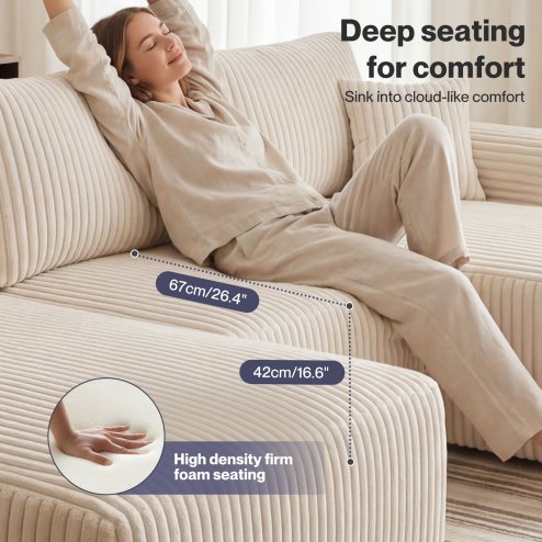 Levede Modular Sectional Sofa Bed 3 Seater U Shaped Convertible Soft Boneless