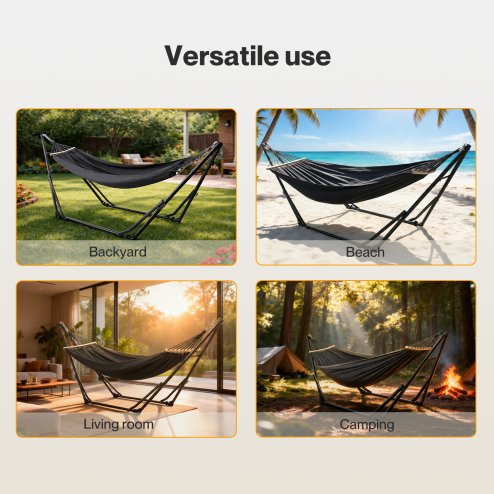 Mountview Foldable Hammock Chair Bed Portable with Stand Outdoor Camping 200KG