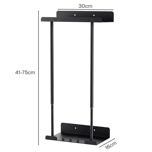 Levede Towel Rack Adjustable No Drilling Towel Holder Storage Wall Mounted Black