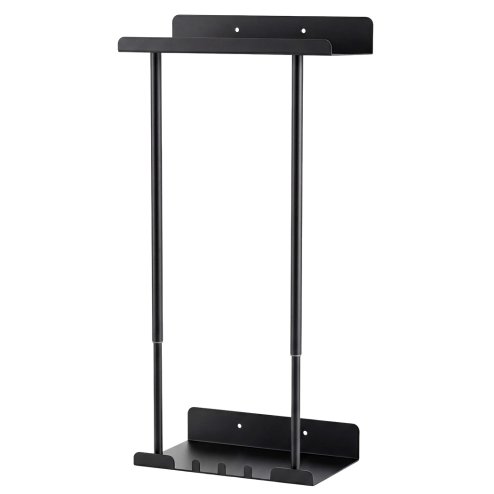 Levede Towel Rack Adjustable No Drilling Towel Holder Storage Wall Mounted Black Image