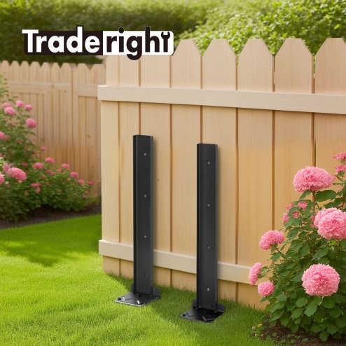 Traderight Fence Post Repair Stakes Kit Powder-Coated Metal Garden Fence Support