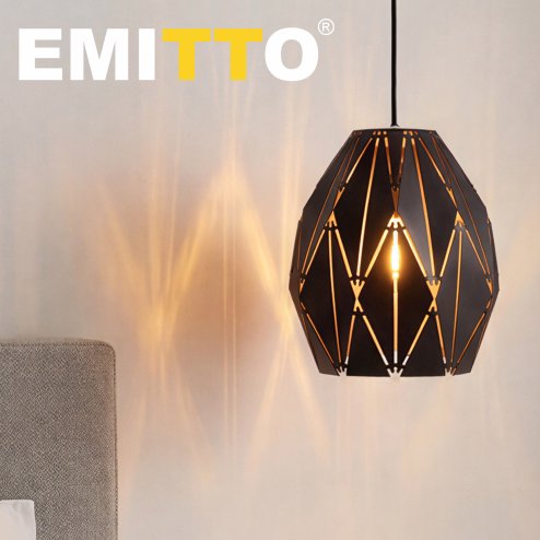 Emitto Ceiling Light Shade Pendant Metal Lampshade Easy Fit Lightshade Geometric