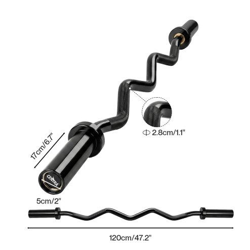 Centra EZ Arm Curl Bar Weight Lifting 4ft Olympic Barbell for 2