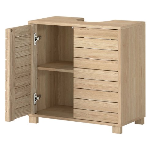 Levede Bathroom Under Sink Cabinet Basin Storage Cupboard 2 Door Oak Vanity Unit
