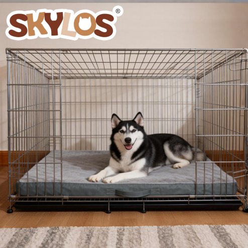 SKYLOS Washable Dog Bed Waterproof Plush Non-Slip Pet Mattress for Large Dogs