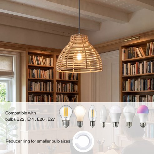Emitto Ceiling Light Shade Wicker Basket Style Plastic Lampshade Pendant 2PCS