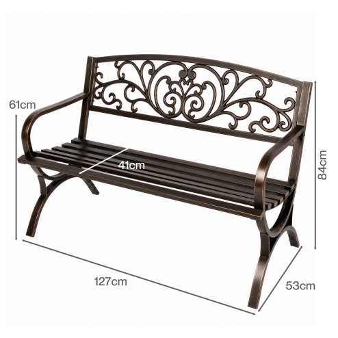 Levede Garden Bench,Butterfly Cast Iron Outdoor Bench,300kg Metal,Bronze