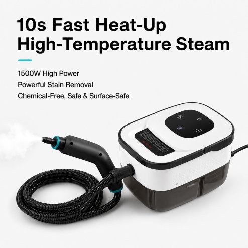 Spector Steam Cleaner Handheld 6 Settings with Tank 105??C Heat For Kitchen White