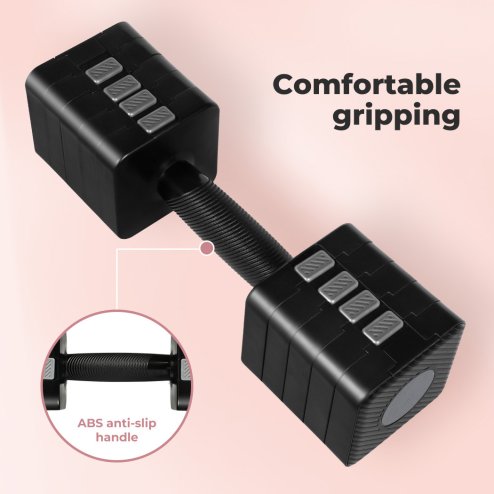 Centra A Pair 2.8KG-10KG Adjustable Dumbbells With Metal Weight Block Set Black