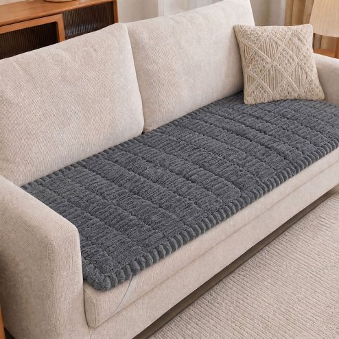 Marlow Corduroy Sofa Cover Pet Friendly Non Slip Washable 70 x 180cm Deep Grey